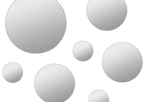 Set oglindă de perete, 7 piese, sticlă, rotundă - 3/5