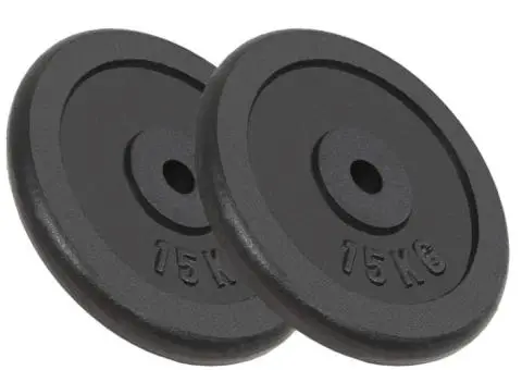 Plăci de greutate, 2 buc., 2x15 kg, fontă - 1/4