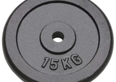 Plăci de greutate, 2 buc., 2x15 kg, fontă - 2/4