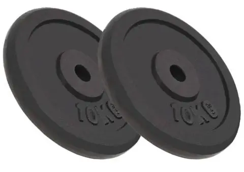 Plăci de greutate, 2 buc., 2x10 kg, fontă - 1/4