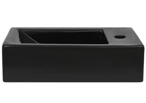Chiuvetă cu orificiu robinet, negru, 46x25,5x12, ceramică - 5/5
