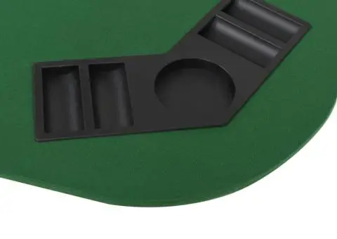 Blat masă poker 8 jucători, pliabil în 4, dreptunghiular, verde - 5/5