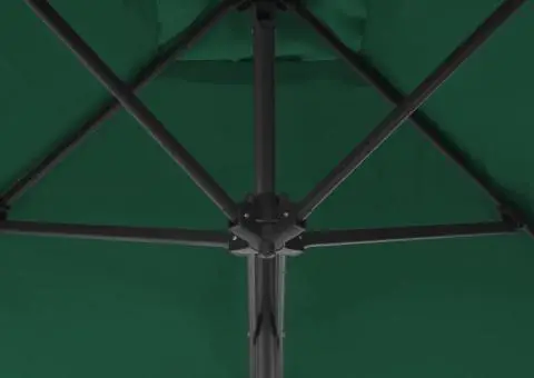 Umbrelă de soare de exterior, stâlp din oțel, verde, 250x250 cm - 4/5
