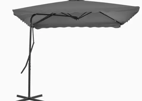 Umbrelă soare de exterior, stâlp din oțel, antracit, 250x250 cm - 1/5