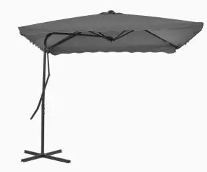 vidaXL Umbrelă soare de exterior, stâlp din oțel, antracit, 250x250 cm