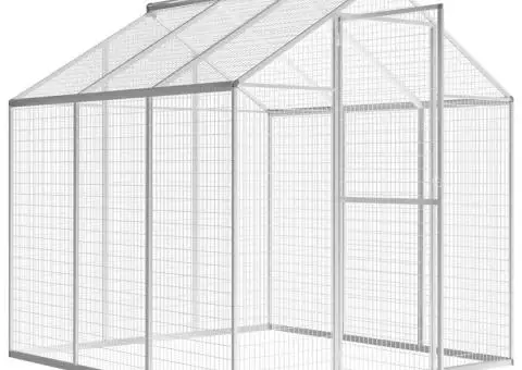 Coteț păsări de exterior, 183 x 178 x 194 cm, aluminiu - 4/5