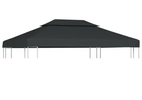 Acoperiș de pavilion, 2 niveluri, antracit, 4x3 m, 310 g/m² - 1/5
