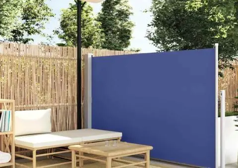 Copertină laterală retractabilă, albastru, 140x300 cm - 1/5