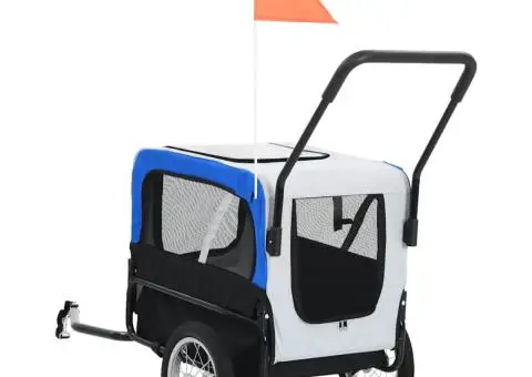 Remorcă bicicletă & cărucior jogging animale, gri și albastru - 4/5