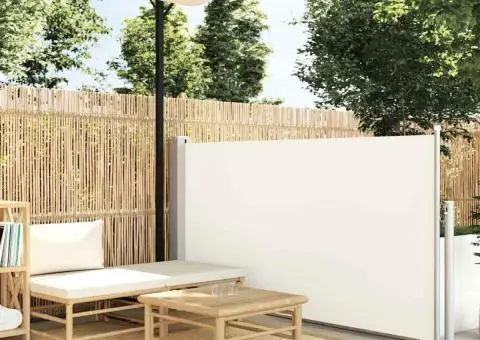 Copertină laterală retractabilă, crem, 120x300 cm - 1/5