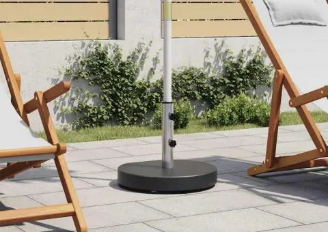 Suport umbrelă de soare, negru, 28,5 kg, granit, rotund - 1/5