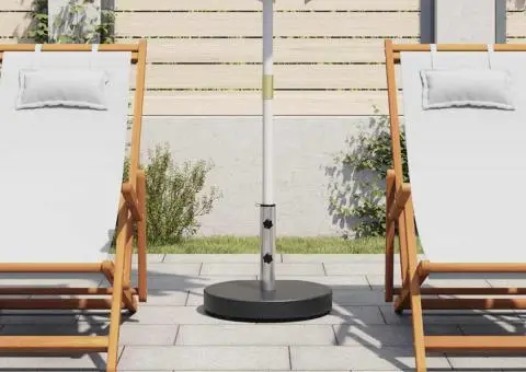 Suport umbrelă de soare, negru, 28,5 kg, granit, rotund - 3/5