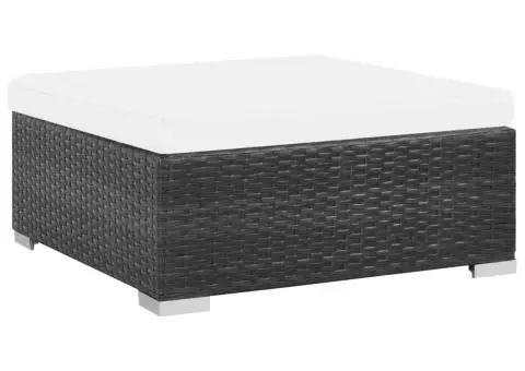 Set mobilier de grădină cu perne, 6 piese, negru, poliratan - 5/5