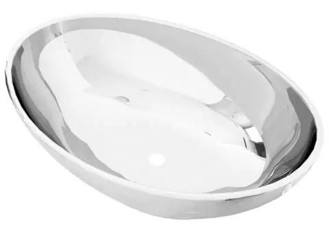 Chiuvetă de baie, argintiu, 40 x 33 x 13,5 cm, ceramică - 2/5