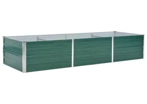 Strat înălțat de grădină, verde, 240x80x45 cm, oțel galvanizat - 2/5