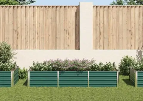 Strat înălțat de grădină, verde, 240x80x45 cm, oțel galvanizat - 3/5