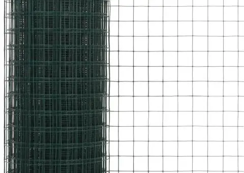 Plasă de sârmă găini, verde, 25 x 0,5 m, oțel cu înveliș PVC - 3/4