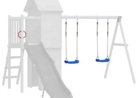 Leagăne cu frânghii, 2 buc., albastru, 37x15 cm, polietilenă - 1/5