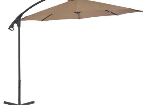 Umbrelă în consolă cu stâlp din oțel, taupe, 300 cm - 1/5