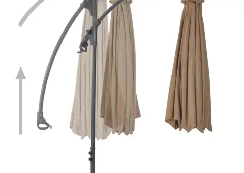 Umbrelă în consolă cu stâlp din oțel, taupe, 300 cm - 3/5