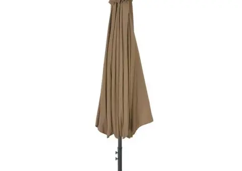Umbrelă în consolă cu stâlp din oțel, taupe, 300 cm - 4/5