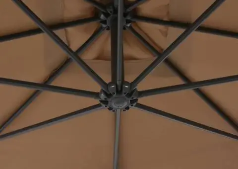 Umbrelă în consolă cu stâlp din oțel, taupe, 300 cm - 5/5
