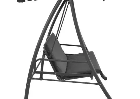 Balansoar de exterior cu copertină antracit 192x118x175 cm oțel - 3/5