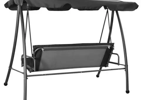 Balansoar de exterior cu copertină antracit 192x118x175 cm oțel - 4/5