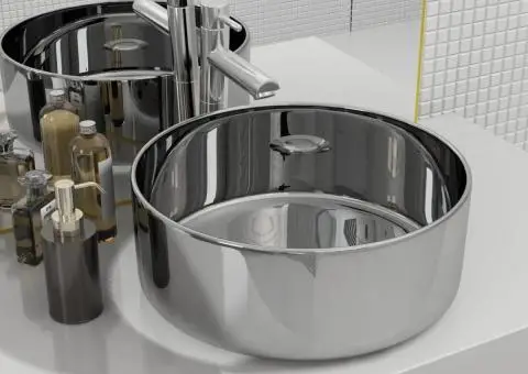 Chiuvetă de baie, argintiu, 40 x 15 cm, ceramică - 1/5