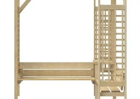 Pergolă colțar cu banchetă, lemn de pin tratat - 4/5