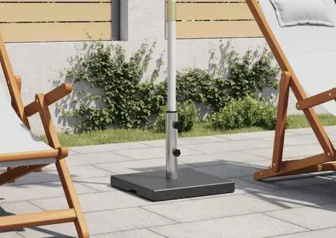 Suport umbrelă de soare, negru, granit, 20 kg, pătrat - 1/5