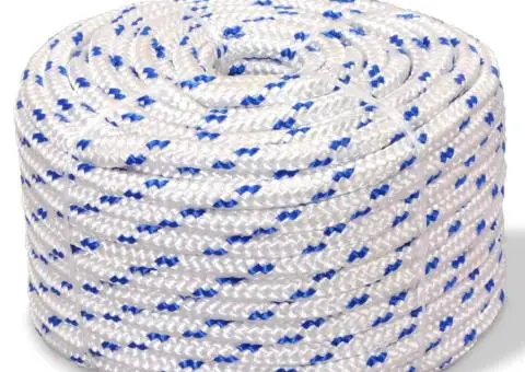 Frânghie marinărească din polipropilenă, alb, 250 m, 14 mm