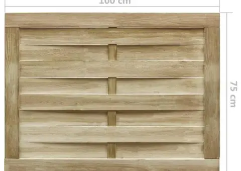 Poartă de grădină, 100x75 cm, lemn de pin tratat verde - 4/4