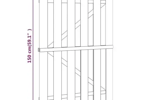 Poartă de grădină, 100 x 150 cm, lemn de pin tratat - 5/5