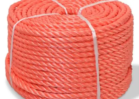 Frânghie împletită polipropilenă, portocaliu, 100 m, 14 mm