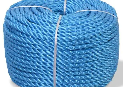 Frânghie împletită polipropilenă, albastru, 250 m, 12 mm
