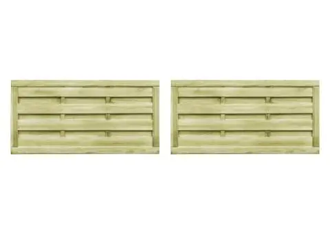 Porți de grădină 2 buc. verde 150x75 cm lemn de pin tratat - 3/5