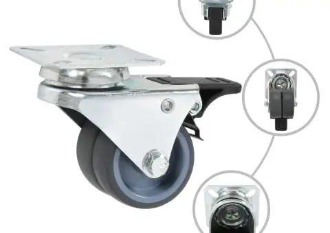 Roți pivotante duble, 4 buc., 50 mm - 3/5