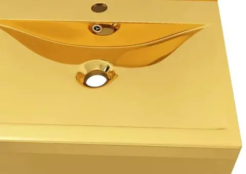 Chiuvetă cu preaplin, auriu, 60x46x16 cm, ceramică - 3/5