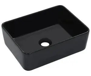 vidaXL Chiuvetă de baie, negru, 40 x 30 x 13 cm, ceramică