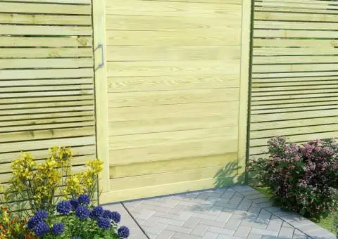 Poartă de grădină, 125 x 100 cm, lemn de pin tratat - 1/5