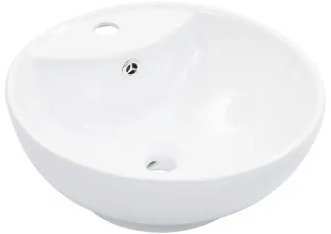 Chiuvetă cu preaplin, alb, 46,5 x 18 cm, ceramică - 1/5