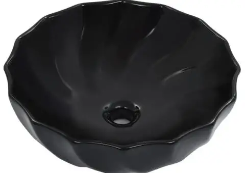 Chiuvetă de baie, negru, 46 x 17 cm, ceramică - 2/5