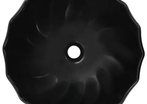 Chiuvetă de baie, negru, 46 x 17 cm, ceramică - 3/5