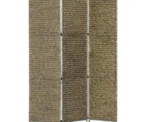vidaXL Paravan cameră cu 3 panouri, maro, 116 x 160 cm, zambilă de apă