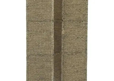 Paravan cameră cu 3 panouri, maro, 116 x 160 cm, zambilă de apă - 2/5