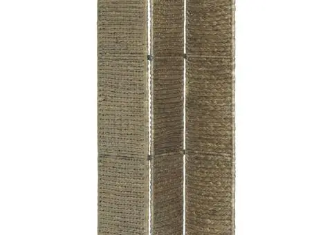 Paravan cameră cu 3 panouri, maro, 116 x 160 cm, zambilă de apă - 3/5