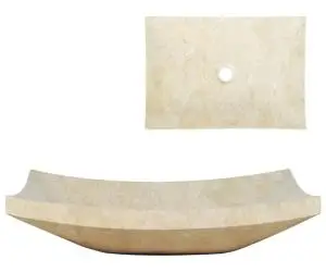 vidaXL Chiuvetă, crem, 50 x 35 x 12 cm, marmură