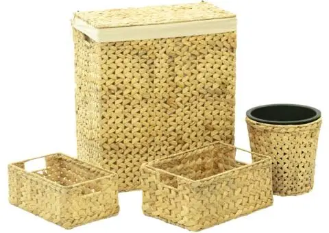 Set accesorii de baie, 4 piese, zambilă de apă - 1/5