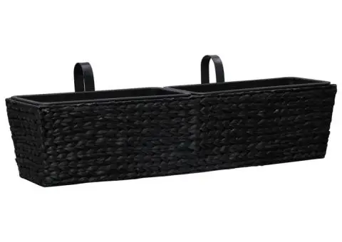 Jardiniere, 2 buc., negru, zambilă de apă - 2/5